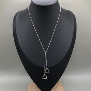 Navika USA sterling silver 925 modernist tie lariat style necklace-trendy